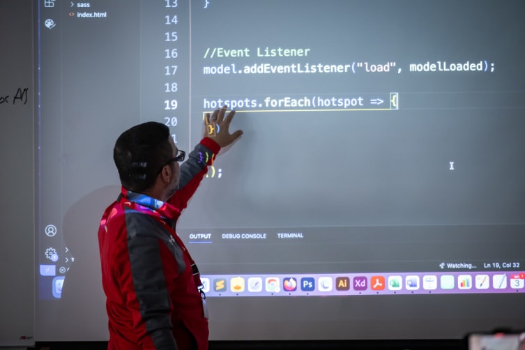 Professor teaching Javascript